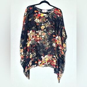 Sondro silk floral top cover up floral